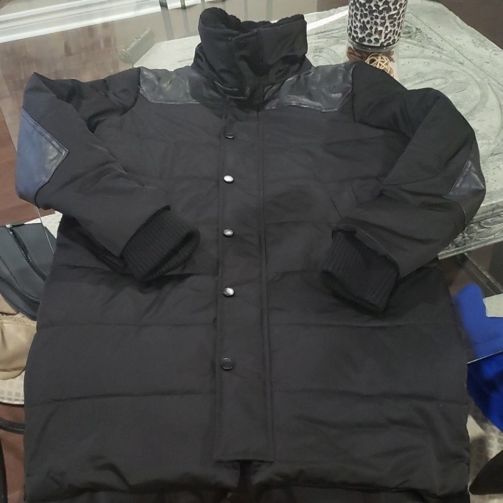 MEMBERS Only MEN'S Long BLACK WINTER Puffer Parka  MEDIUM LIKE NEW